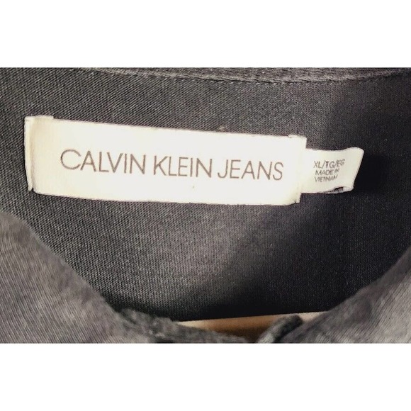 Vintage 90s Y2K Calvin Klein CK logo polo Shirt Top black XL Designer Classic - Picture 6 of 7